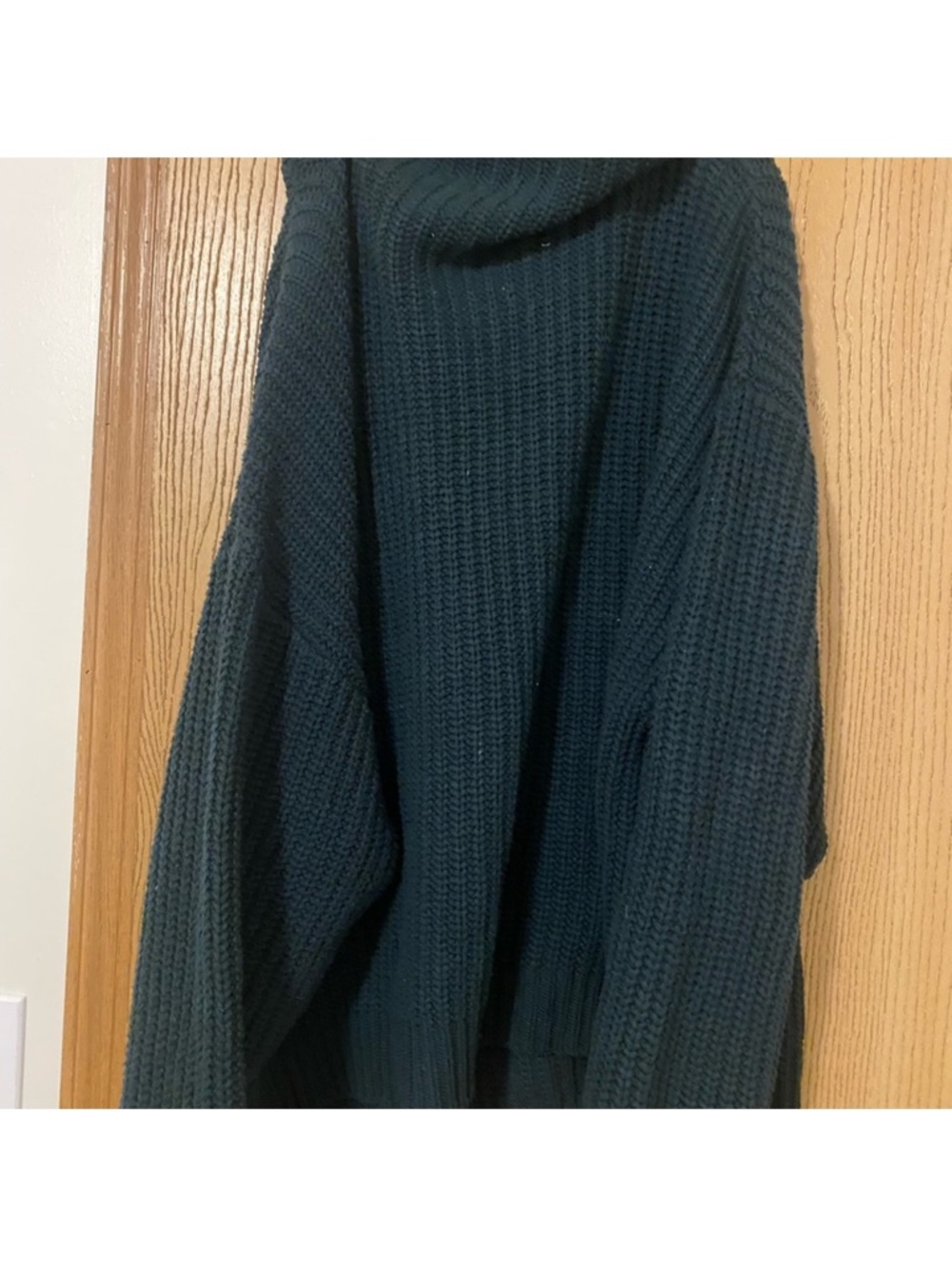 Free People Deep Teal Cowl Neck Knit Sweater